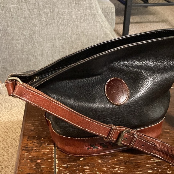 Vintage Green Hills black and brown leather bucket purse - Picture 4 of 15